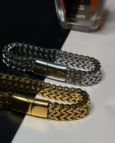 دستبند مردانه دوبل مدل کارتیر با قفل مگنتی استیل رنگ ثابت