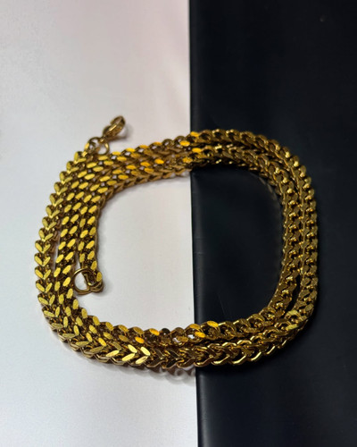 ست دستبند و گردنبند مردانه مدل چهاروجهی استیل رنگ ثابت