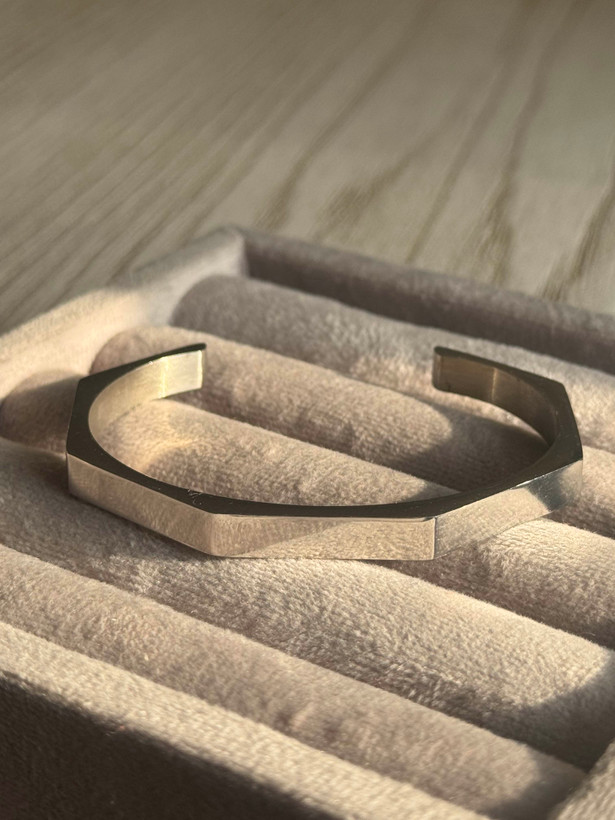 دستبند سون نقره ای براق