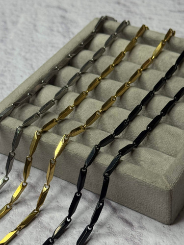 گردنبند مردانه کبریتی استیل رنگ ثابت – طلایی، نقرهای و مشکی